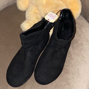 Faded Glory sz6 girls fits sz8 wmn slouch blk boot